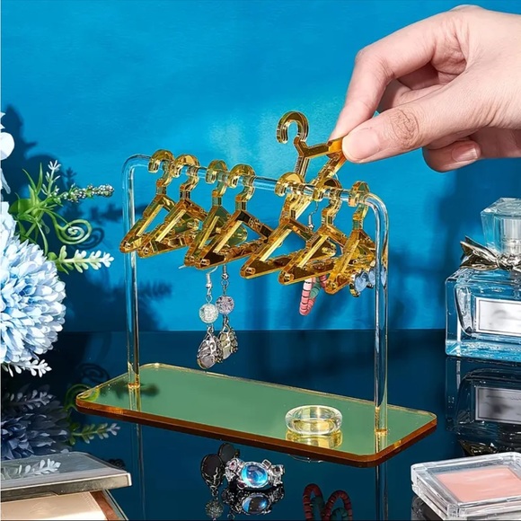 Unbranded Accessories - Mini Jewelry Rack and Earring Hanger Organizer Storage - Gold